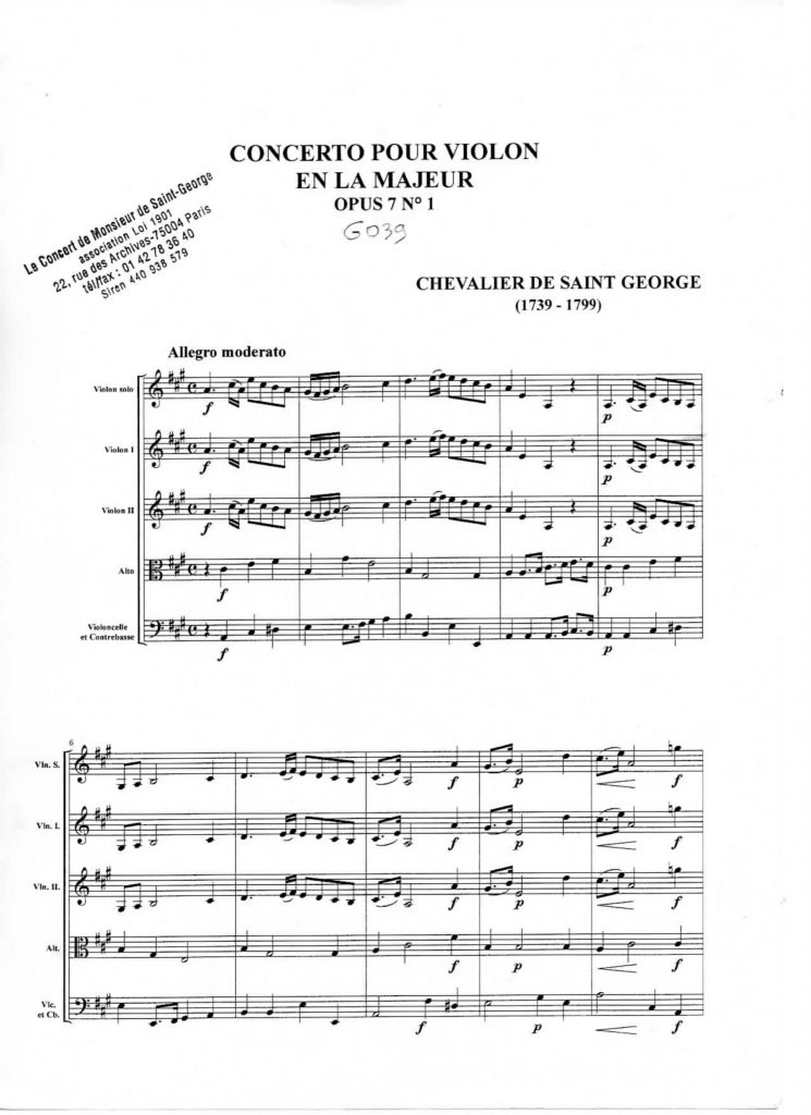 Concerto en La Majeur (A Major) G.039