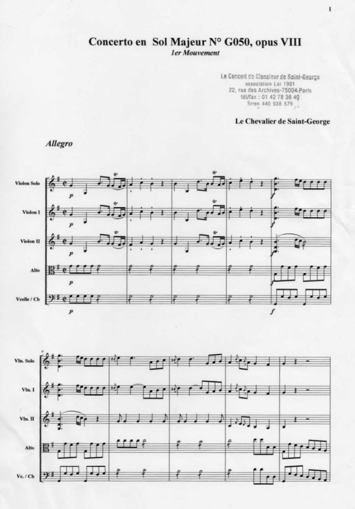 Concerto en Sol Majeur (G Major) G.050