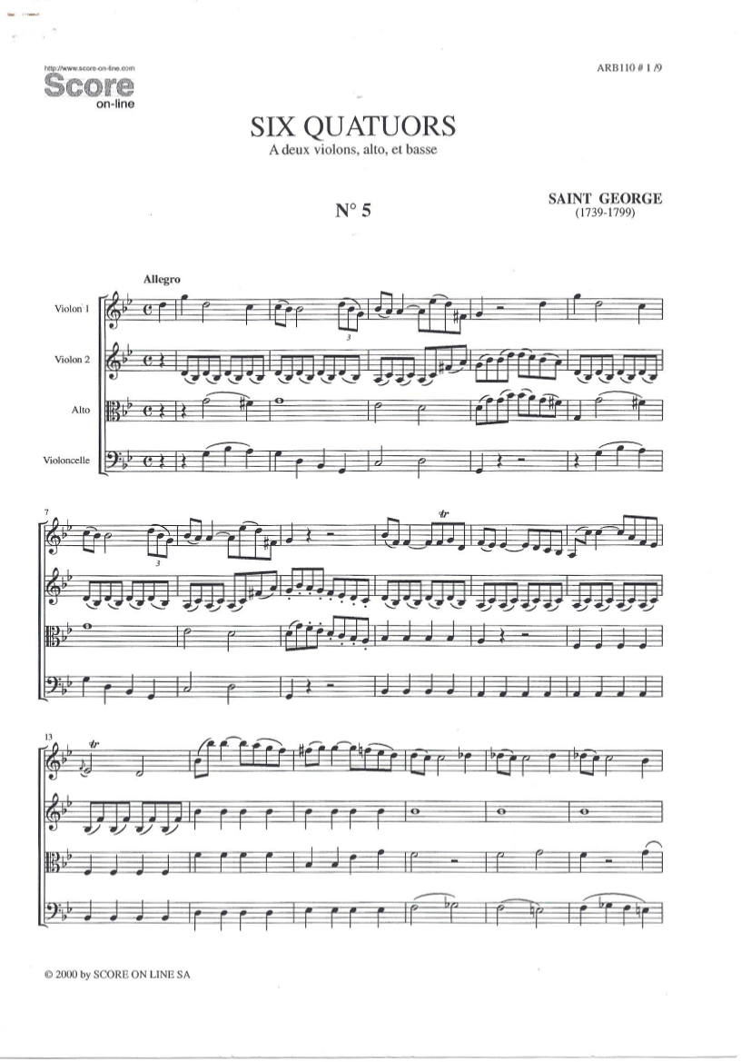 Quatuor en sol mineur (G minor) G.006